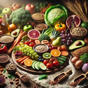 An-image-representing-nutrition-in-holistic-living-focusing-on-the-importance-of-consuming-whole-unprocessed-foods