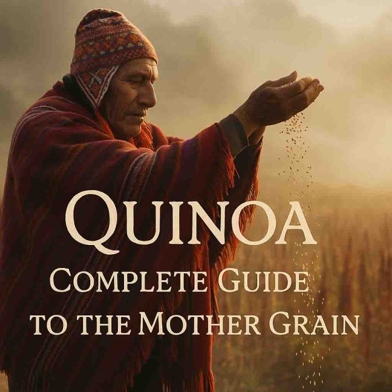an incan elder in a ritual with quinoa