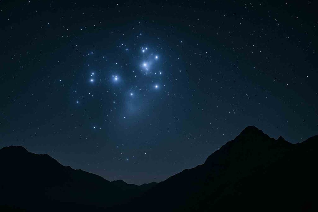 pleiades in night sky
