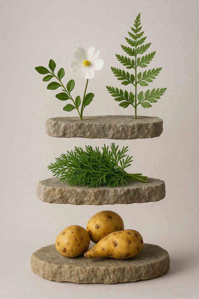 three worlds botanical representation